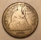 1841 Seated Liberty Silver Quarter, AG/G. J150