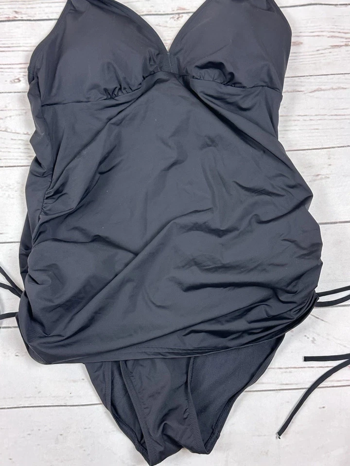 F&F Swimsuit Size UK 10 Black One Piece Swimming Costume - Image 4 of 4