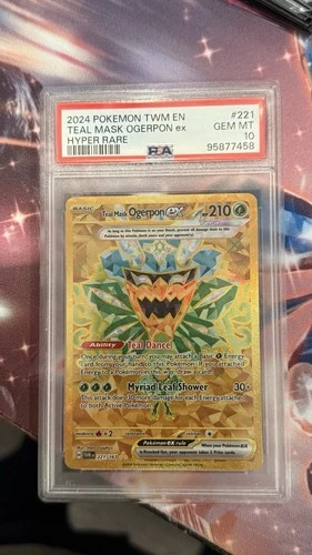 Pokémon TCG Teal Mask Ogerpon EX  Twilight Masquerade Card 221/167 PSA10