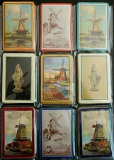 7 Vintage Windmill Single Swap Playing Cards + 2 Columbia Grecian Lady-4 Pair 