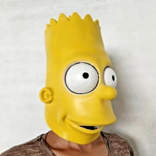 The Simpsons Bart Costume Latex Mask Adult Cosplay Props Headwear
