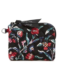 Vera Bradley Perennials Noir Coin Change Purse with D Rng New FREE SHIP