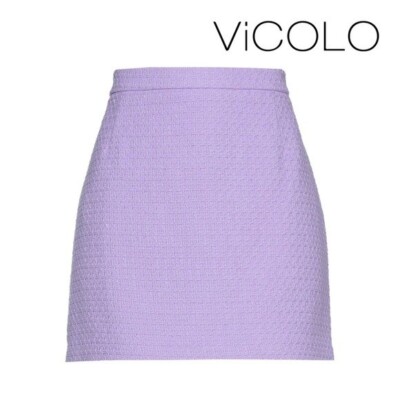 New! NWT VICOLO Italy Waffle Mini Skirt in Lavender