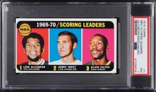 1970 Topps BkB Card # 1 Lew Alcindor Jerry West Elvin Hayes HOF LDRS PSA 7 NRMT