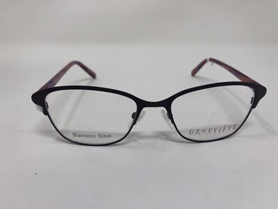 Genevieve Eyeglasses Frame Modern Enthrall Plum 52-17-140 Purple Flex Hinge J275