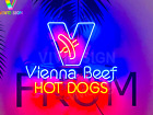 20"x16" Vienna Beef Hot Dogs Acrylic Neon Sign Lamp Light Bar Beer Cafe Display