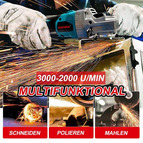 125mm Akku Winkelschleifer Trennschleifer Schleifmaschine Bürstenlos Für Makita - Bild 10 von 12