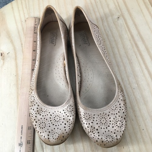 Croft&Barrow Shoes Womens 10 Slip On Flats Beige Faux Leather Perforated Toe - 第 10/18 張圖片