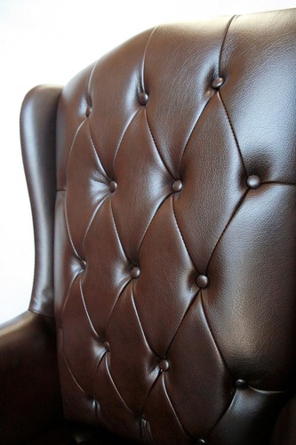 Brown Chesterfield Antique Style Office Managers Directors Desk Chair PU Leather - Picture 3 of 5