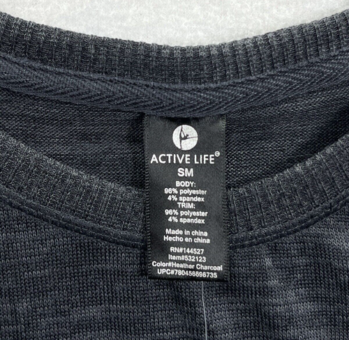 NWT Active Life Long-Sleeve Heather Charcoal Sweater Top Women's Size S MSRP $58 - Picture 17 of 19