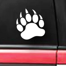 Grizzly Bear Paw Two Pack White Vinyl Decal Graphic Car Truck Windows Tablet