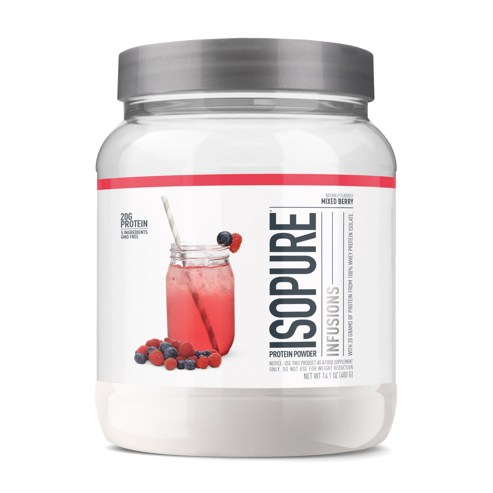 Isopure Infusions 100% Whey Protein Isolate Mixed Berry 16 Servings Health