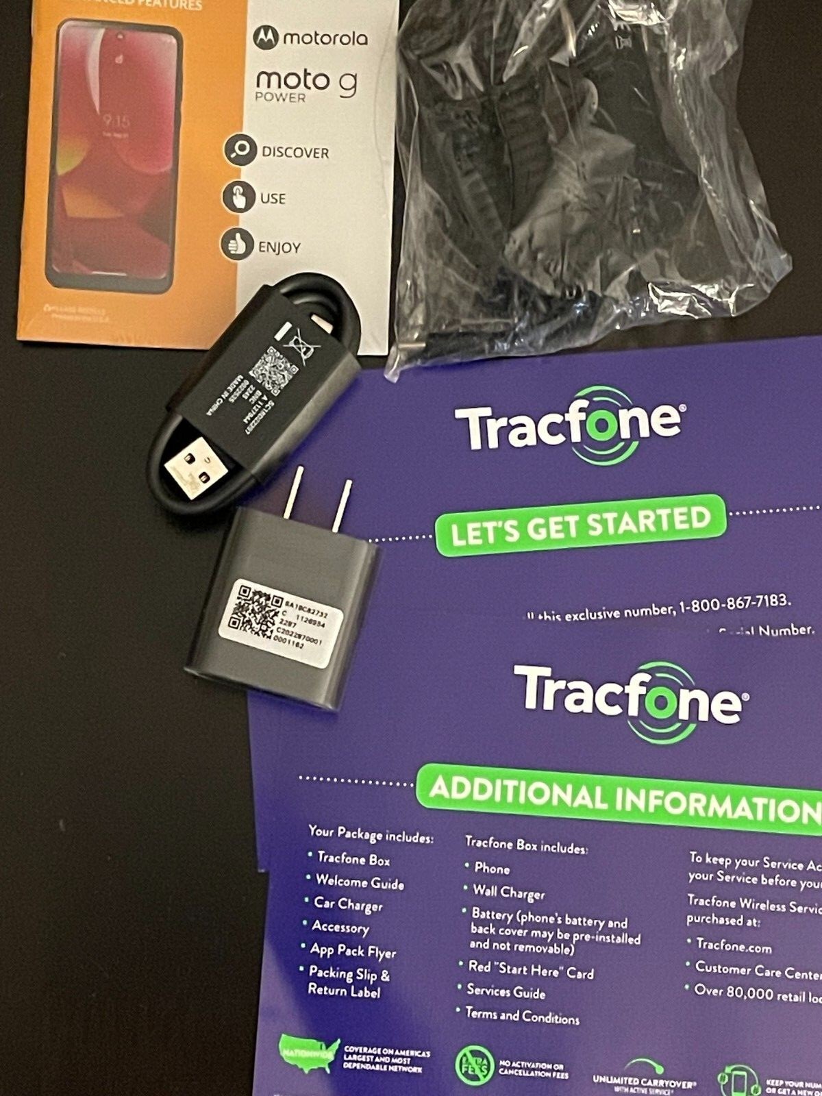 Tracfone Moto G Power II (64 GB) - 1 year service, 1500 min, 1500 texts, 1.46GB