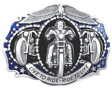 Live to Ride Ride to Live Biker Motorcycle Chopper Belt Buckle