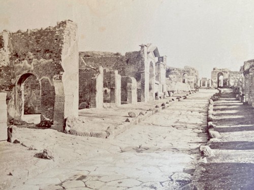 Fotografia Originale '800 - Pompei - Strada dei Sepolcri - Ediz. Brogi 5063 - Foto 2 di 4
