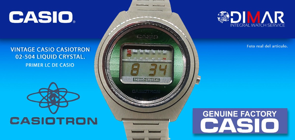 Vintage Casio CASIOTRON 02-504,QW.02 Japan Liquid Verre, An