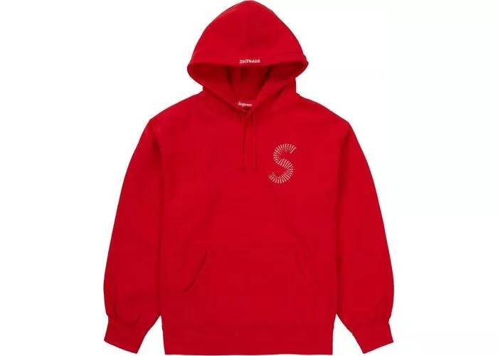 Supreme NYC S Logo hooded L sweatshirt Red Large Sweat New Rare fw20sw30