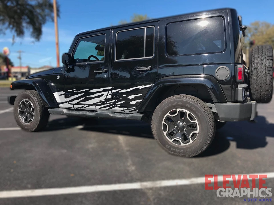 Se adapta a calcomanías Jeep Wrangler onda lateral rayas 3M pegatinas gráficos de vinilo 2007-2026 Foto 4 de 4