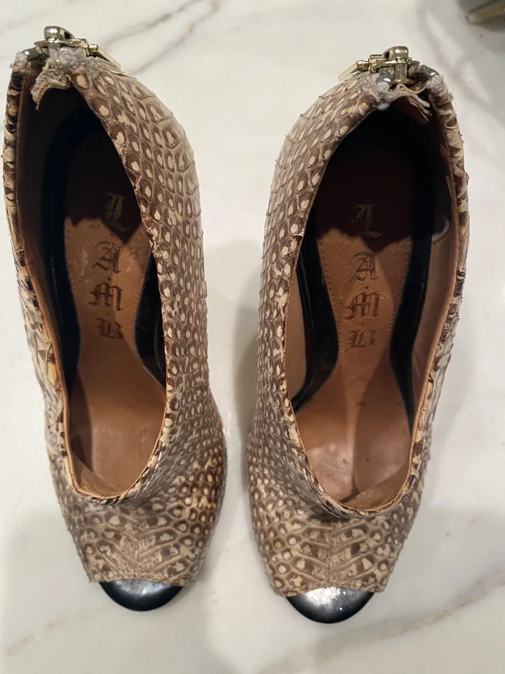 L.A.M.B. Zapatos de tacón alto Ramsey de cuero de piel de serpiente talla 6 Foto 4 de 4