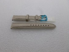 Genuine Michele 16mm Aqualino Silver Genuine Leather Watch Band Strap NEW