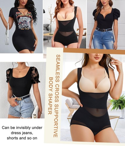 Seamless Shapewear Bodysuit with Tummy Control and Butt Lifter for Women Blac... - Picture 6 of 6