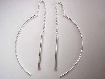 Orecchini A Bottone A Barra Piccola In Argento Sterling - Foto 5