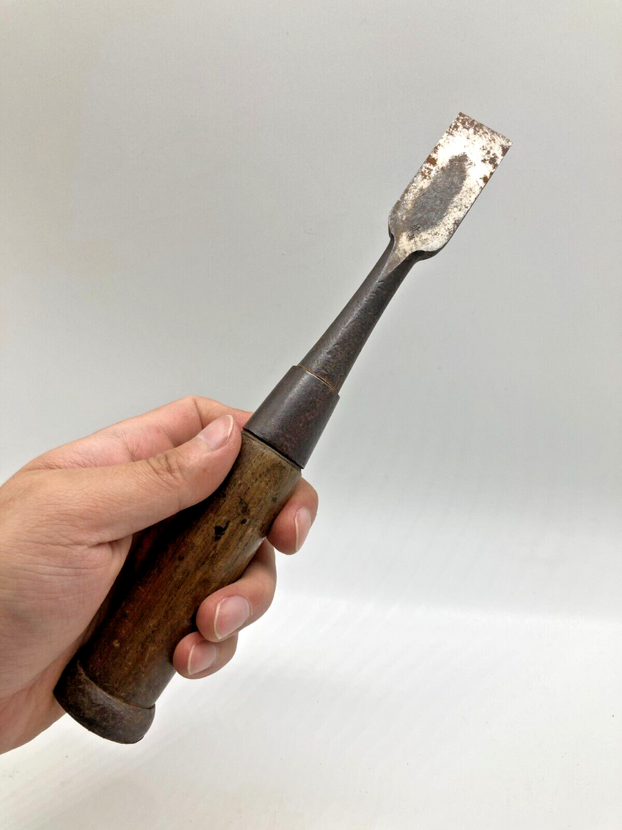 23mm Japanese Used Chisel Nomi Carpentry Tool Blade 30degrees 268g