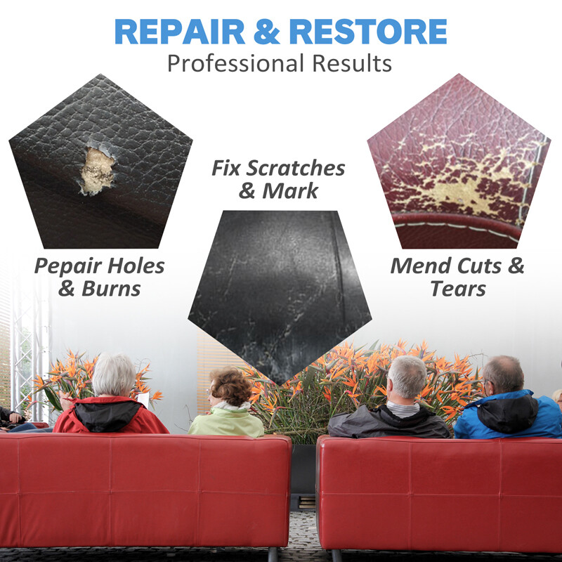 Konsait Advanced Leather Repair Gel Kit - Filler For Car Seats, Sofa, Holes, Scratches