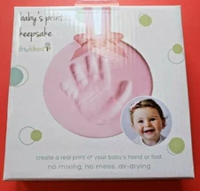 TINY IDEAS BABY'S PRINT HAND OR FOOT KEEPSAKE SET NEW NON TOXIC AIR DRY PINK