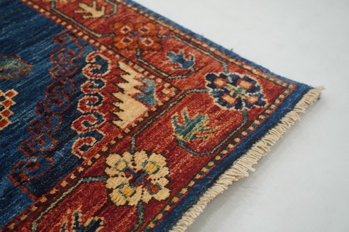 3 x 17 ft Navy Blue Malayer Oriental Afghan Hand knotted Traditional Runner Rug - Picture 9 of 18