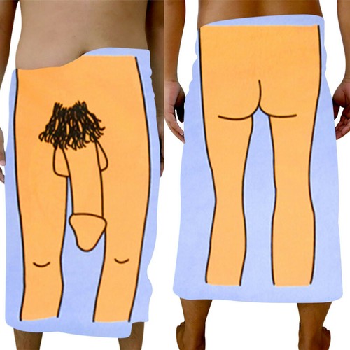 Creative Bath Towel Adult Funny Print Shower Body Wrap Soft Beach Towel Blanket - Picture 8 of 21