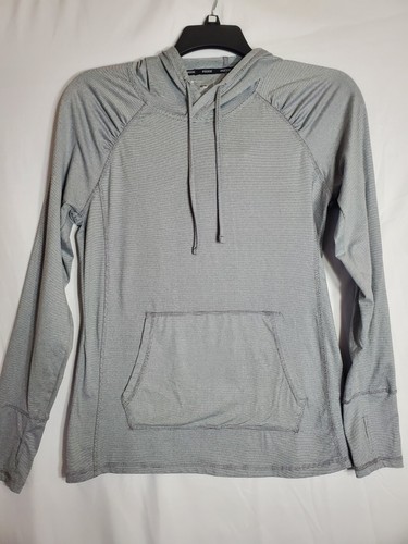 Rebook Women's Hoodie Pullover Activewear Striped Black & White Size Medium - Picture 2 of 11