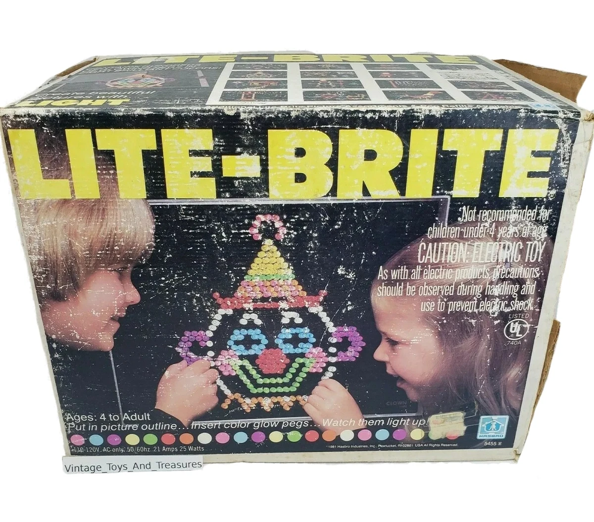 Vintage Hasbro LITE BRITE toy with a lots of Pegs Light Bright, kids fun  toys