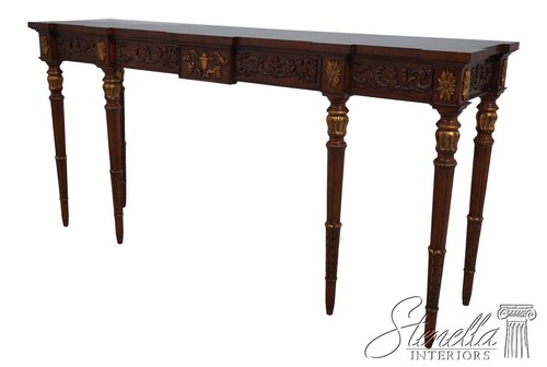 67640: KARGES French Louis XVI Walnut Carved & Gilded Console Table