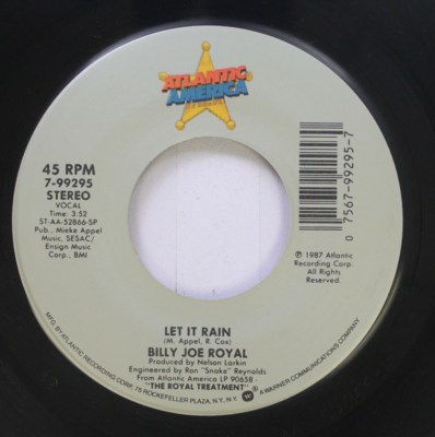 Country 45 Billy Joe Royal - Let It Rain / It Keeps Right On Hurtin' On Atlantic