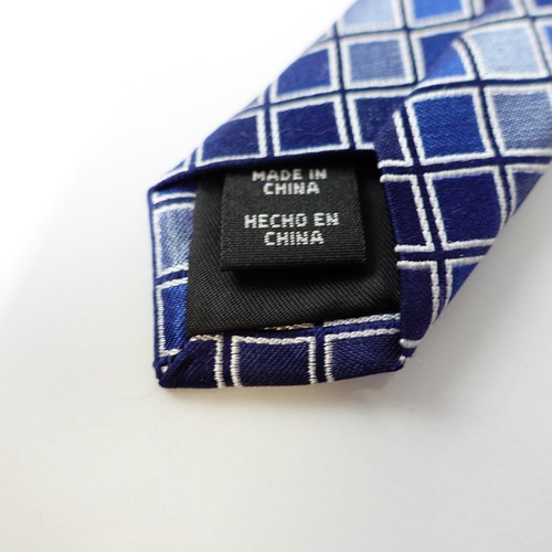 Blue Striped Neck Tie Mens Plaid Suit Dress Preppy Modern Party Prom Art GEORGE - Picture 7 of 8