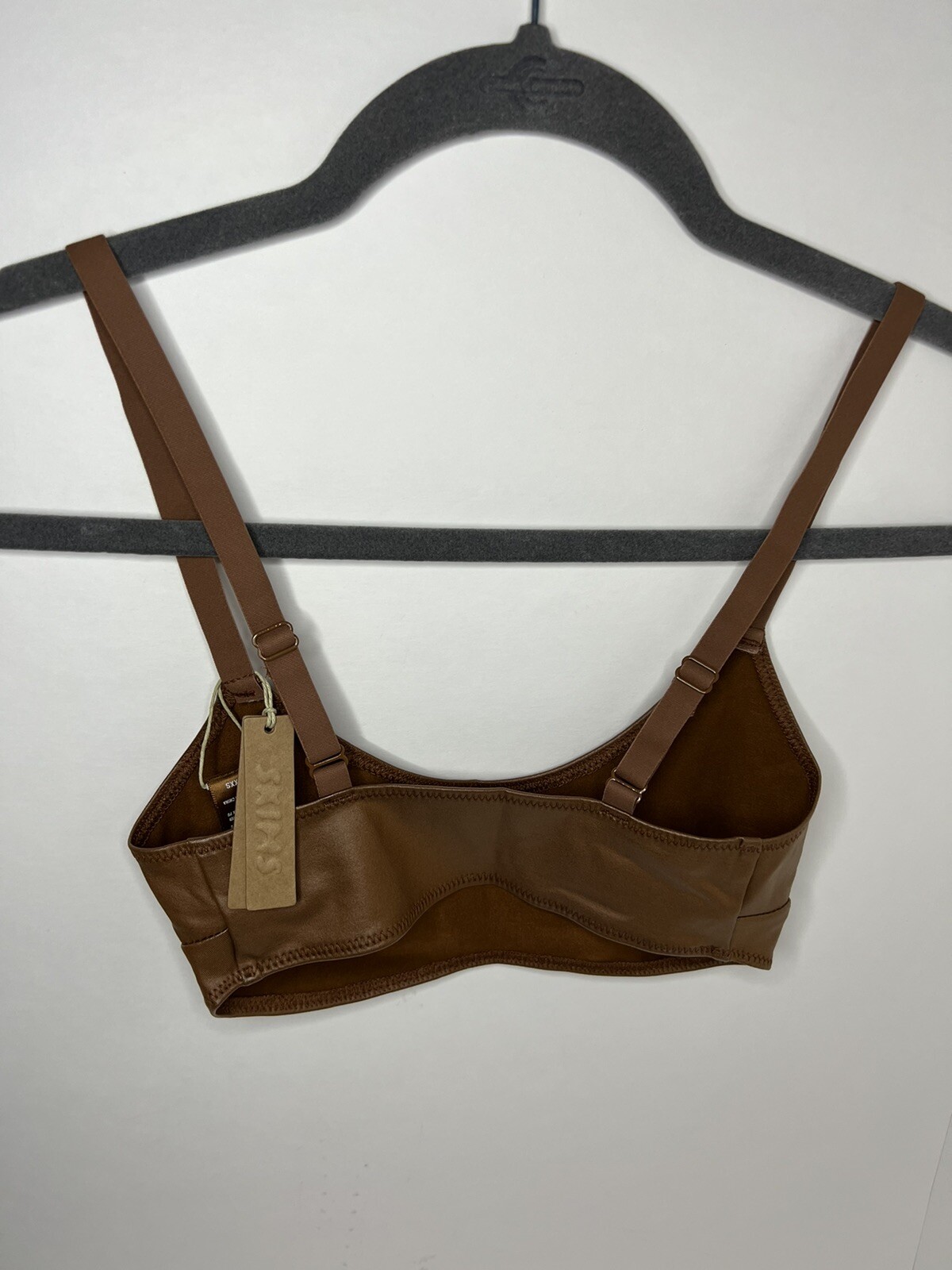 Skims Wet Jersey Scoop Bralette in Copper SZ XXS SOLD OUT image 4