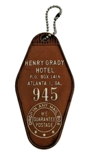 50s Vintage HENRY GRADY HOTEL Atlanta GA  Hotel Room Key Fob W. W. Wilcox Mfg Co