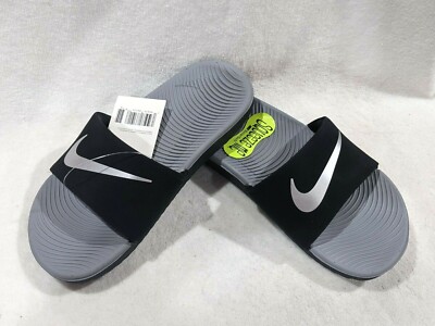 Nike Boy's Kawa Black/Silver Slide Sandals (GS/PS)-Assorted Sizes NWB 819352-009