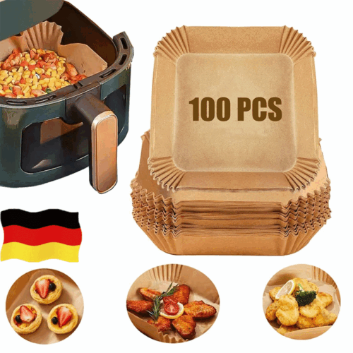 200x Backpapier 20cm Für Friteuse Heißluftfritteuse Grill Backofen Air fryer - Bild 4 von 13
