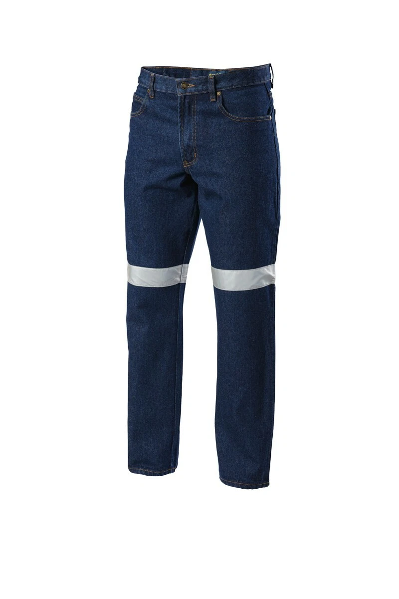Mens Hard Yakka Denim Jeans Taped Work Pants Heavy Duty Tough Farm Washed Y03513