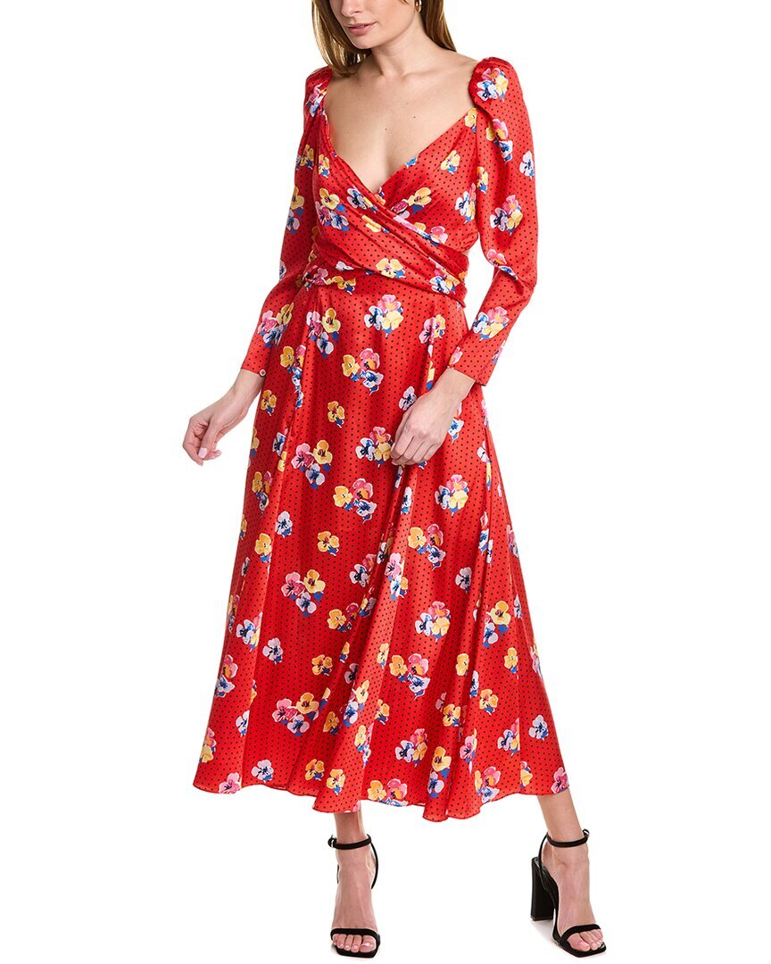 Платье макси Carolina Herrera крест-накрест женское красное 8
