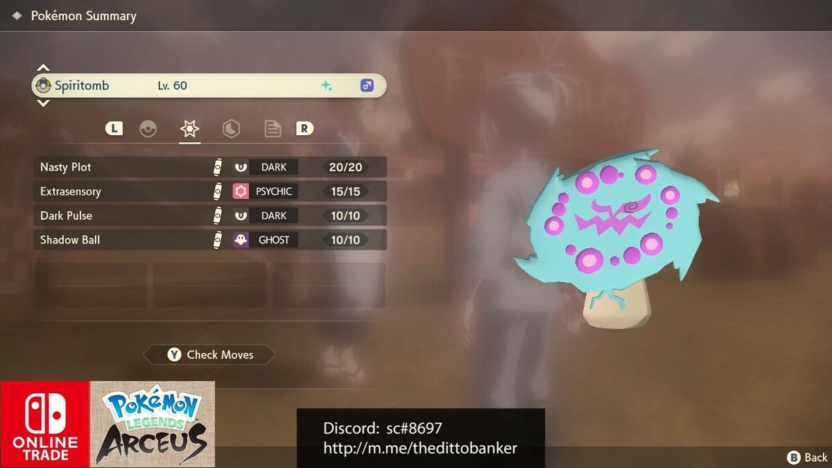 Pokemon Legends: Arceus Shiny Spiritomb Max Stats 