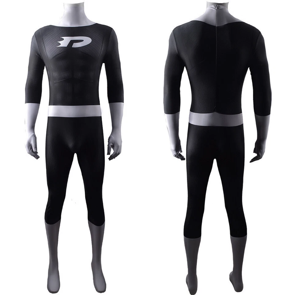 Adults Kids Danny Phantom Cosplay Costume Printed Superhero Halloween Bodysuit - Image 2 of 4