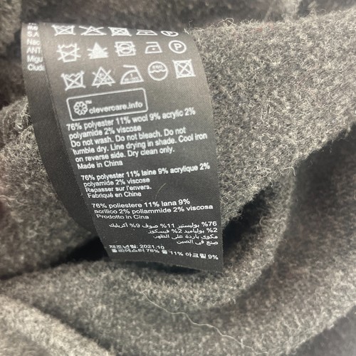 All Saints Over Shirt Men Small Charcoal Wool Blend Button Shacket Flannel Heavy - Picture 10 of 16