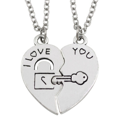 2PCS Couple Matching Necklaces Promise Necklace Relationship Necklaces