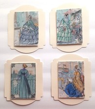 Victorian Women Store Paper Dimensional Card Front Scrapbook Embellishment 213