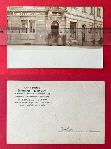 Privat Foto AK BRESLAU in Schlesien um 1900 Ladengeschäft Pönitz Typen ( 132894