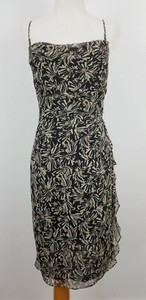 Andrea-Polizzi-Rex-Lester-Shift-Dress-size-4-Sleeveless-Silk-Black-Ivory-USA