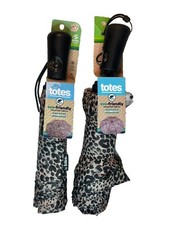 Set Of 2 Totes Cheetah Animal Print Canopy Auto Open Reverse Close Umbrellas 47  